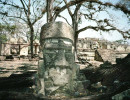 43 large maya head at the ruins of copan